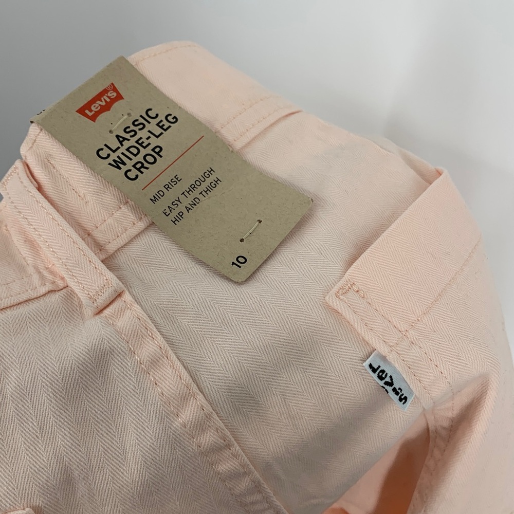 Size 10 women’s pants classic wide leg cropped pretty pastel color new - Picture 14 of 17